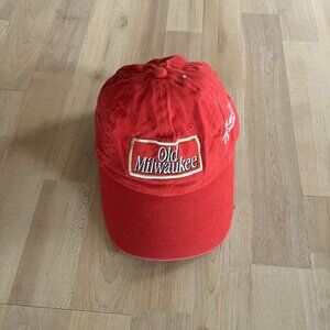 Vintage 90s Red Old Milwaukee Beer Hat
